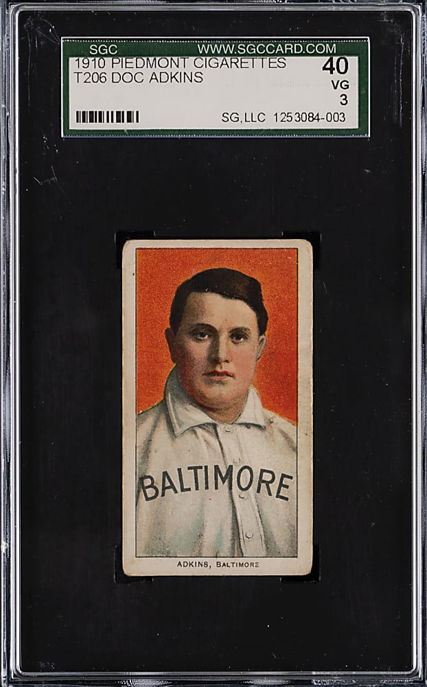 1909-1911 T206 White Border Doc Adkins SGC VG 3