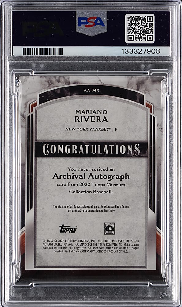 2022 Topps Museum Collection #MR Mariano Rivera Archival Autograph #/125 PSA NM 7