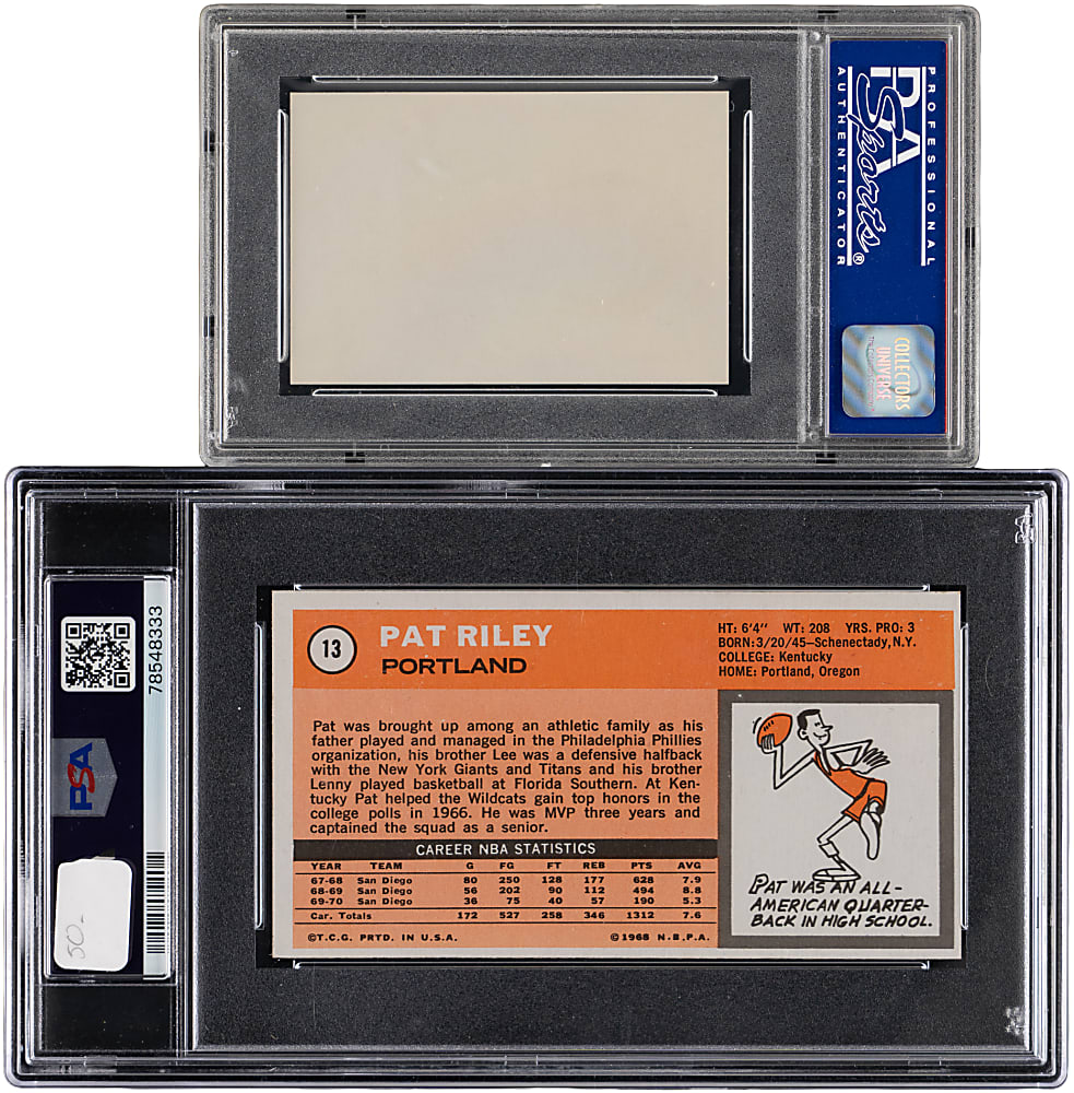 1968-1969 Jack in the Box & 1970-1971 Topps Basketball #13 Pat Riley PSA Graded Rookie Pair