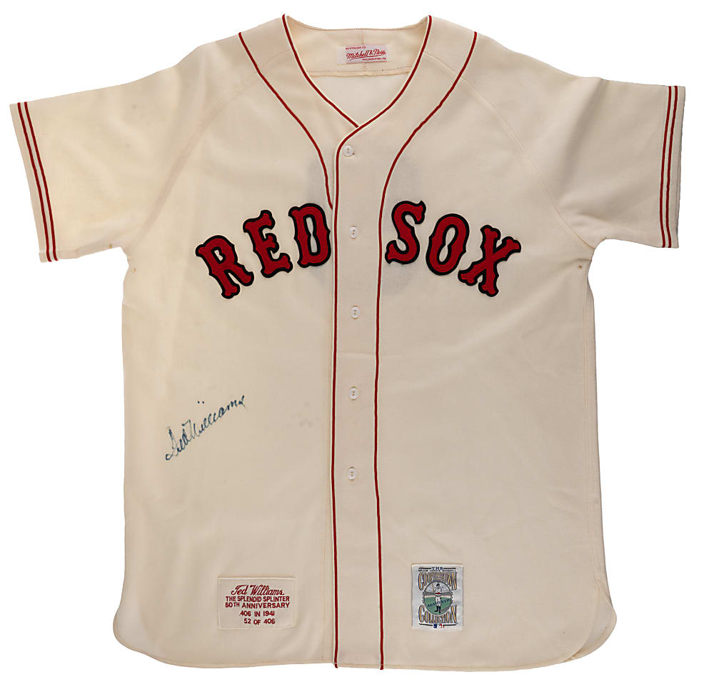 Ted Williams Signed Limited Edition 1941 Boston Red Sox Mitchell & Ness Home Jersey
