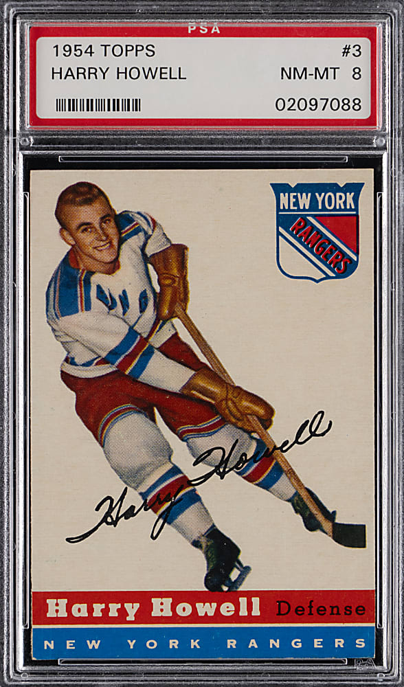 1954-1955 Topps Hockey #3 Harry Howell PSA NM-MT 8 - Only 4 Graded Higher