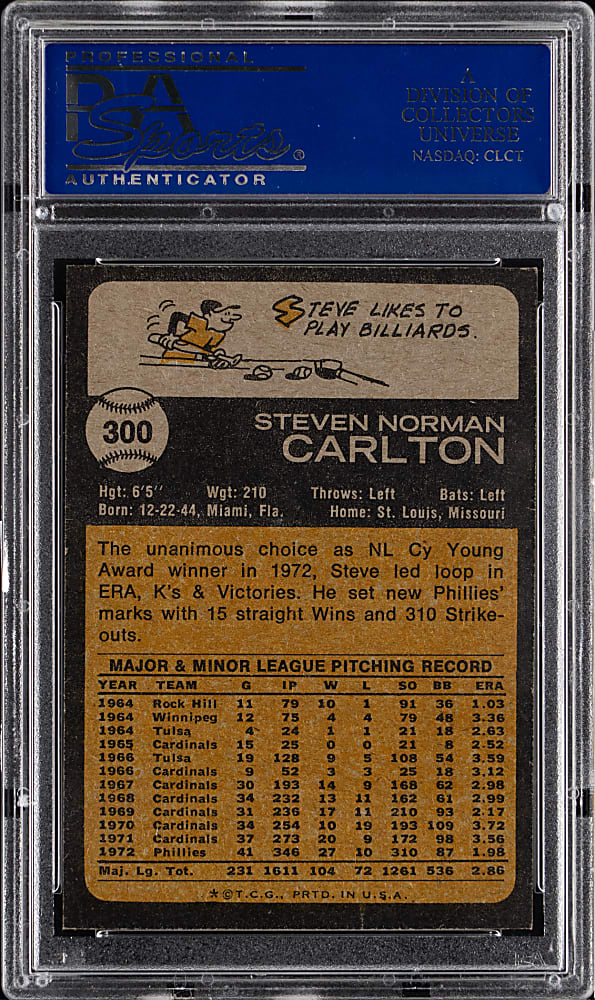 1973 Topps #300 Steve Carlton PSA NM-MT 8