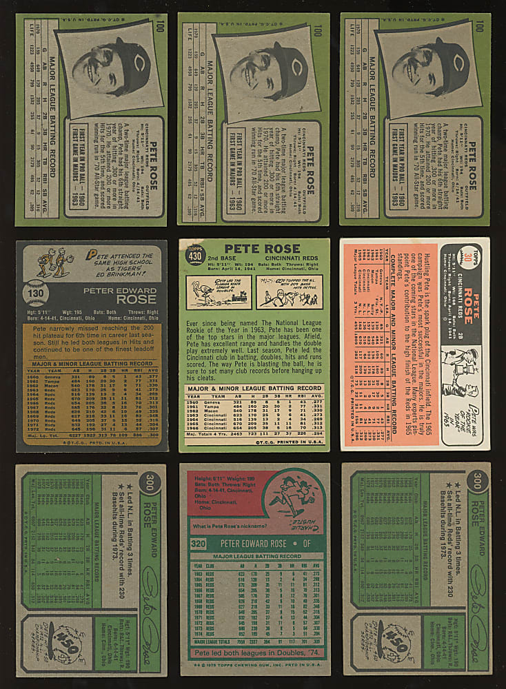1966-1979 Topps Pete Rose Collection (18)