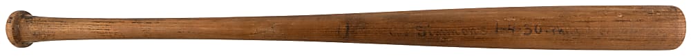 1930 Al Simmons Philadelphia Athletics Pro Model Sidewritten Lathe Bat - MEARS