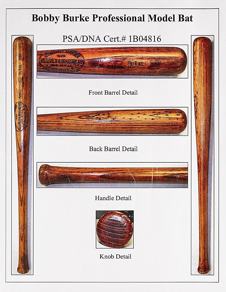 1933 Bobby Burke Washington Senators Game-Used Bat with PSA/DNA (GU 8) LOA