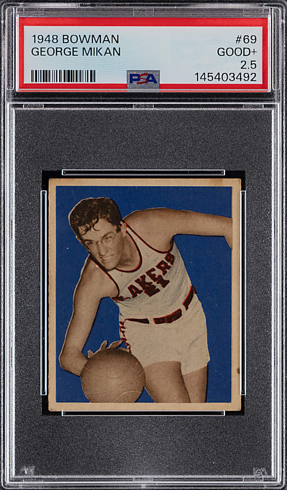1948 Bowman Basketball #69 George Mikan Rookie High Number PSA GOOD+ 2.5