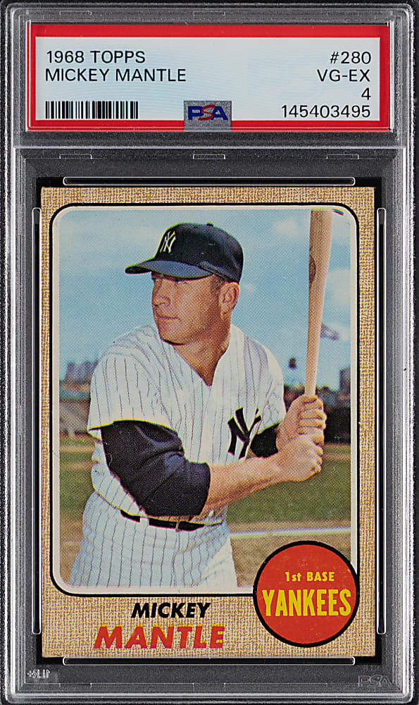 1968 Topps #280 Mickey Mantle PSA VG-EX 4