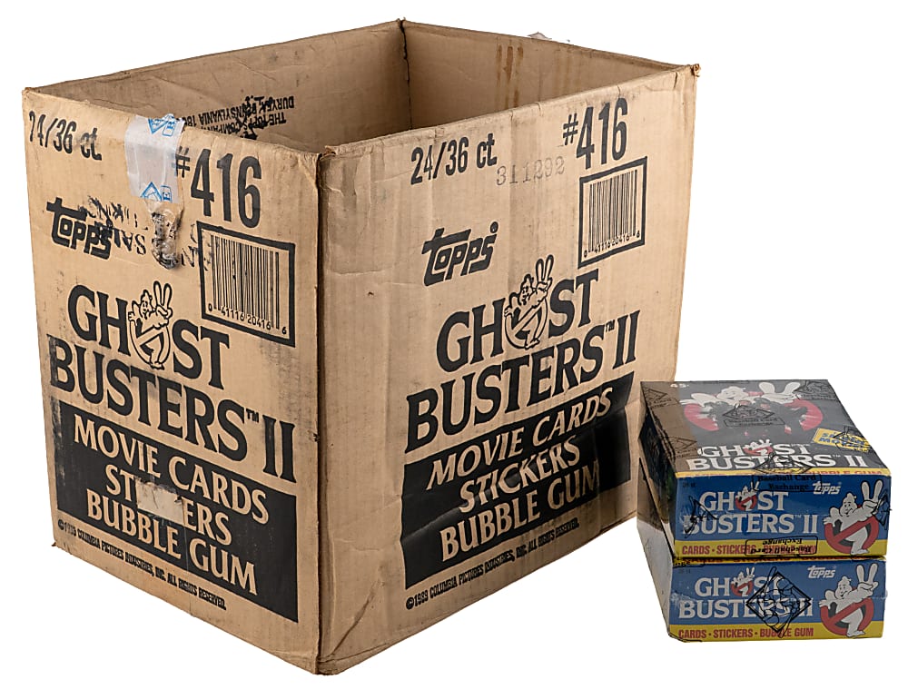 1989 Topps Ghostbusters II Unopened Wax Boxes (7) - Each BBCE with Display Case