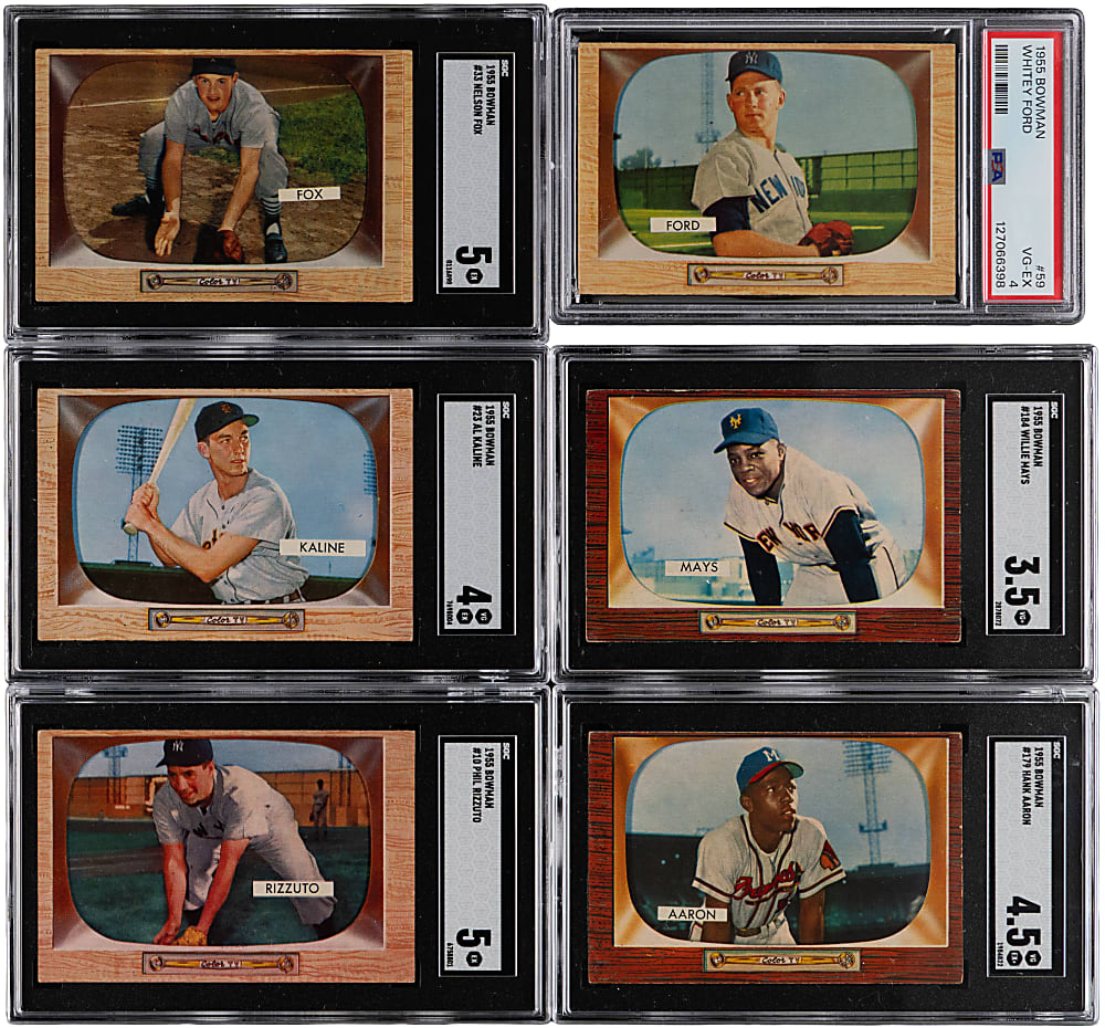 1955 Bowman Near Complete Set (319/320) with (12) Graded Including Hall of Famers & Stars