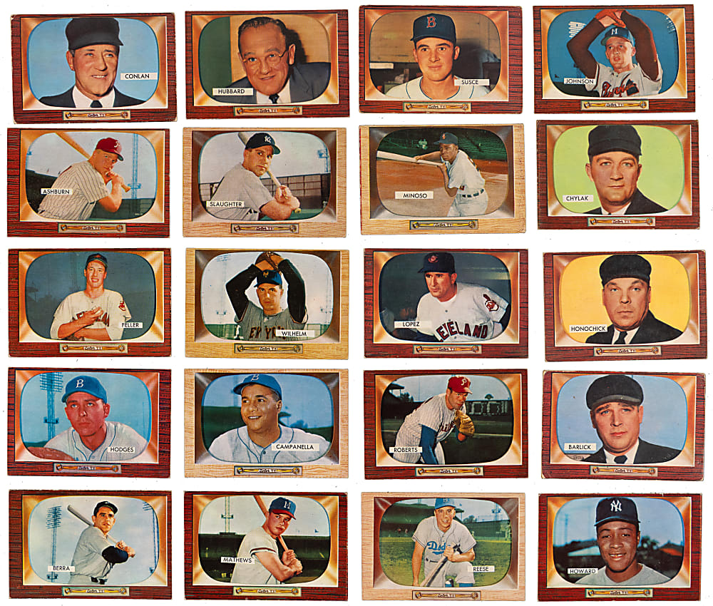 1955 Bowman Near Complete Set (319/320) with (12) Graded Including Hall of Famers & Stars