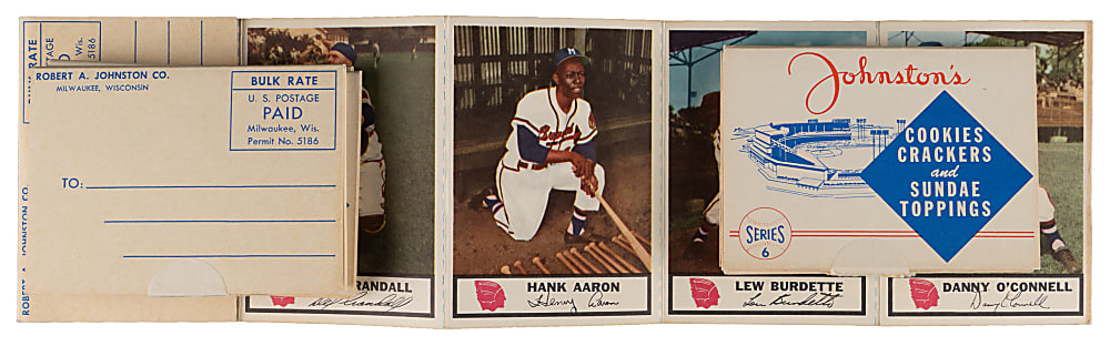 1955 Johnston's Cookies Milwaukee Braves Complete Set (35) in Original Panels (6/6) - Sharp!