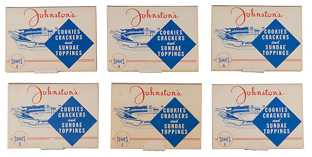 1955 Johnston's Cookies Milwaukee Braves Complete Set (35) in Original Panels (6/6) - Sharp!