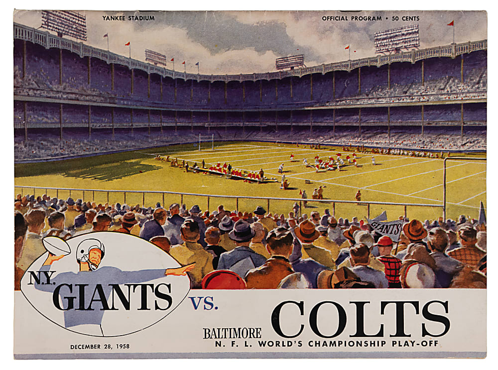1958 Baltimore Colts vs. New York Giants "The Greatest Game Ever Played" NFL Championship Program with (4) HOF Signatures