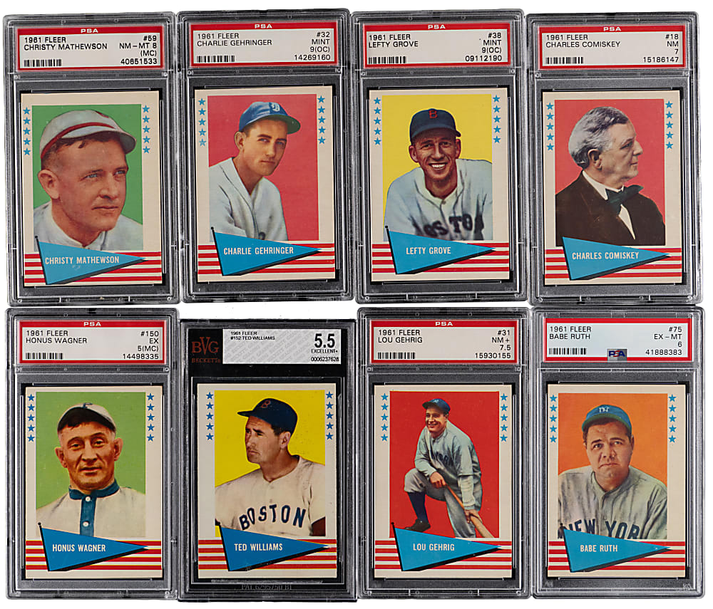 1961 Fleer Greats Complete Set (154) with (36) Graded