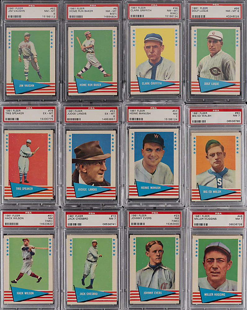 1961 Fleer Greats Complete Set (154) with (36) Graded