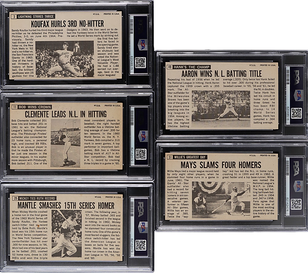 1964 Topps Giants Complete Set (60) with (5) PSA Graded Keys