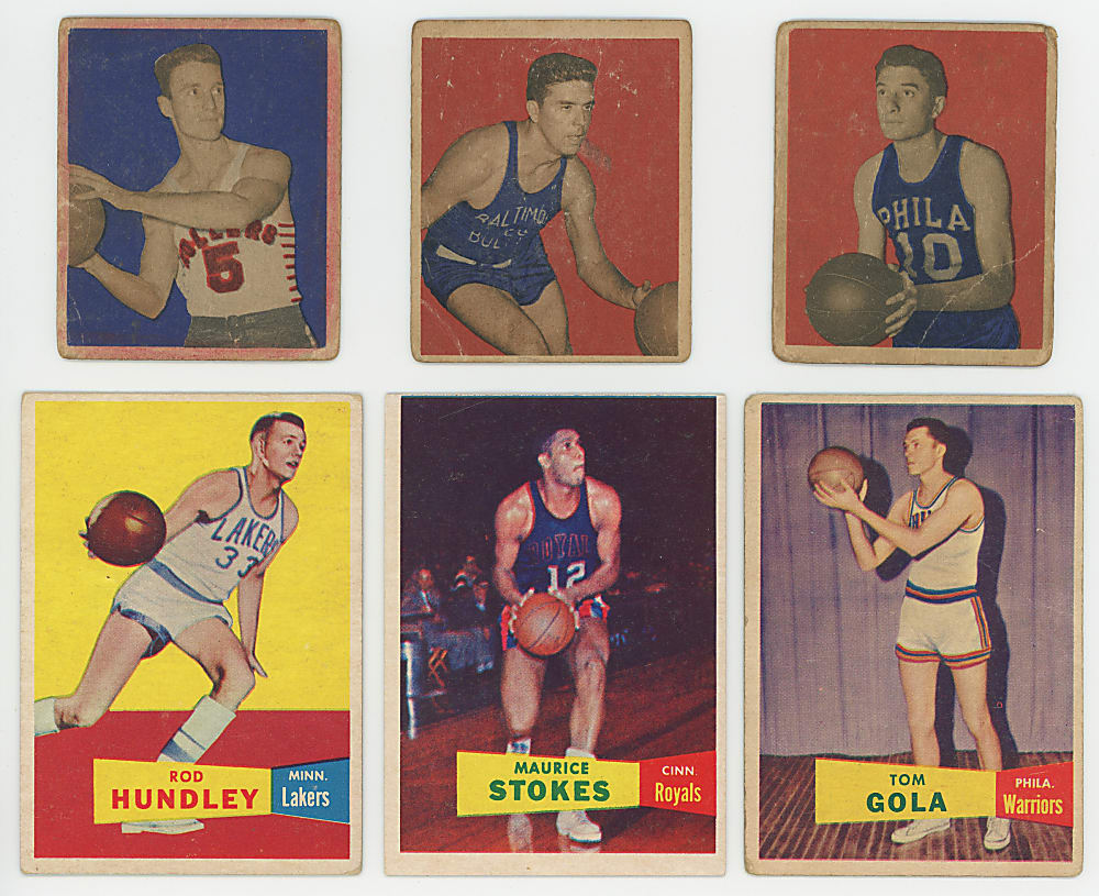1948 Bowman & 1957-1958 Topps Basketball Partial/Starter Set Pair with Hall of Fame Rookies - (70 Total Cards)