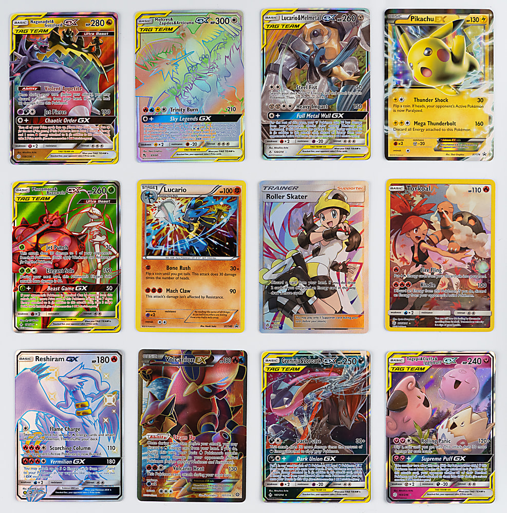 2016-2019 Pokémon Collection (39) with Key Sun & Moon, XY, Full Art EXs & Tag Teams