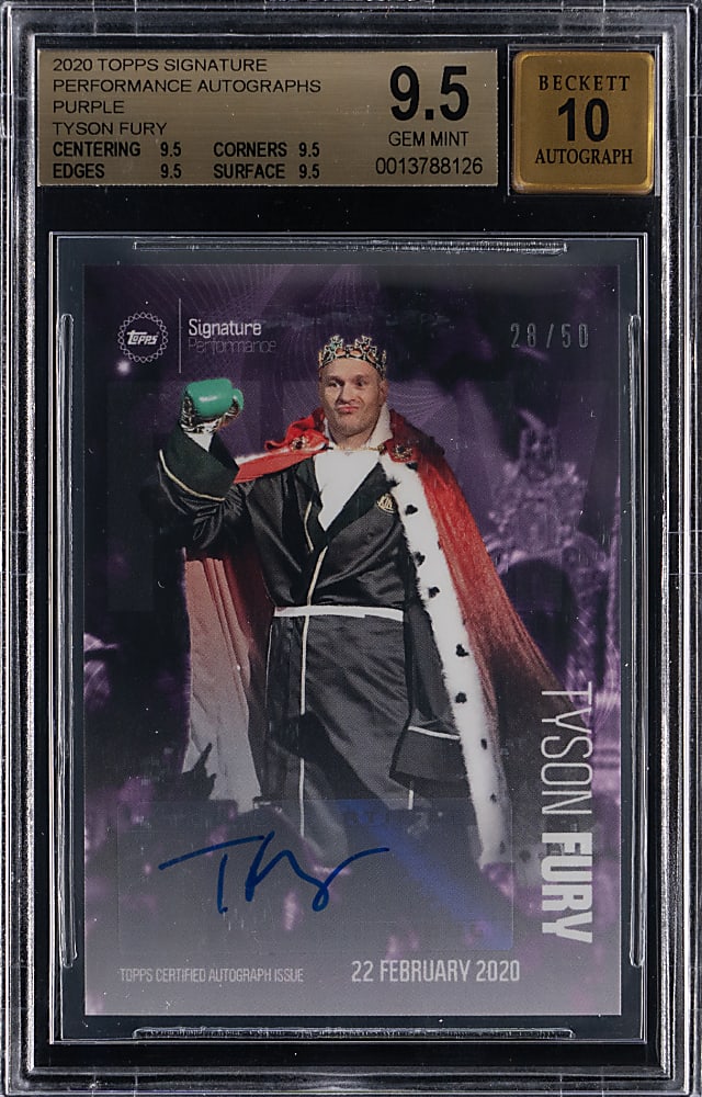 2020 Topps Signature Performance Autographs Tyson Fury Purple #/50 BGS GEM MINT 9.5 with 10 Autograph