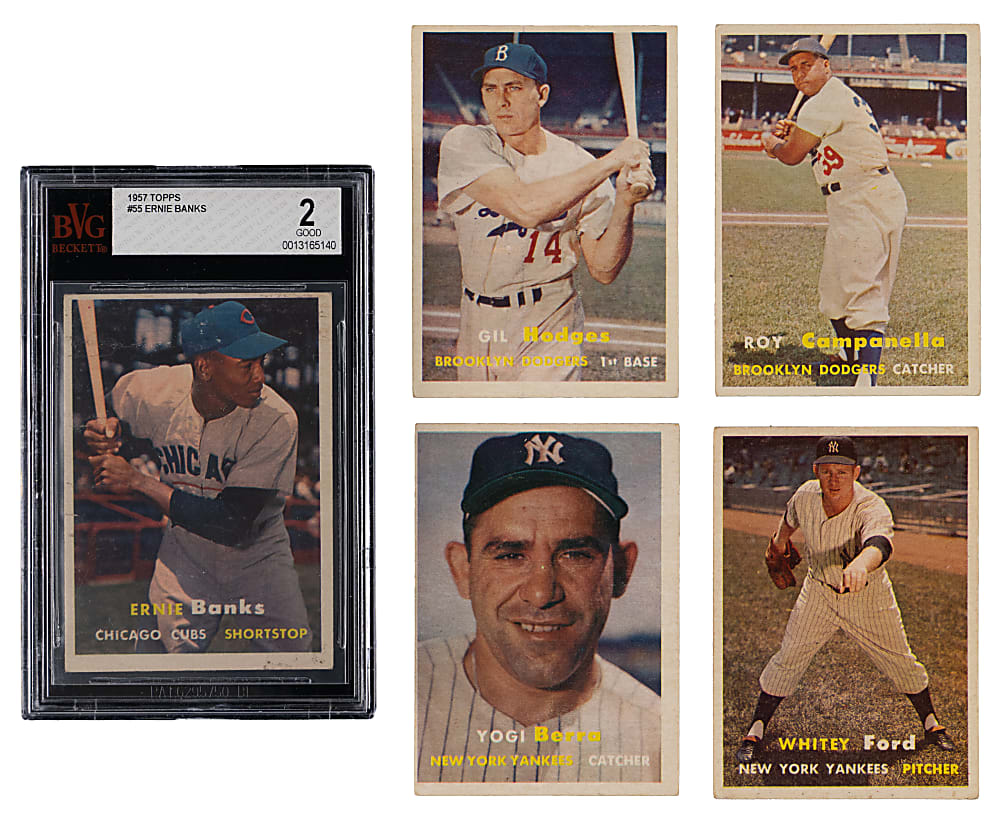 1957 Topps Hall of Fame & Star Collection (10) with BVG Graded Banks