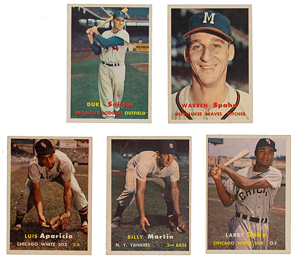 1957 Topps Hall of Fame & Star Collection (10) with BVG Graded Banks