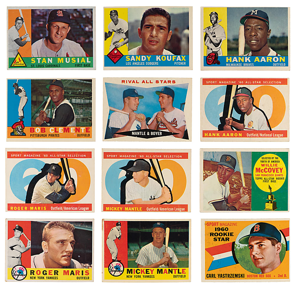 1960 Topps Near Complete Set (566/572) with Aaron, Mantle, McCovey Rookie & Yastrzemski Rookie