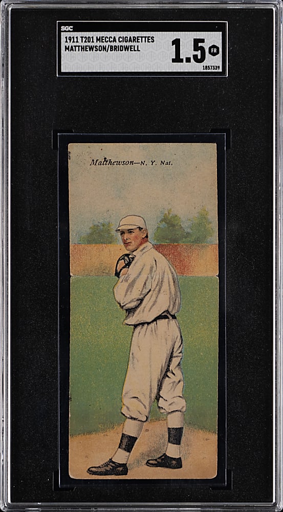1911 T201 Mecca Double Folders Christy Mathewson/Al Bridwell SGC FAIR 1.5