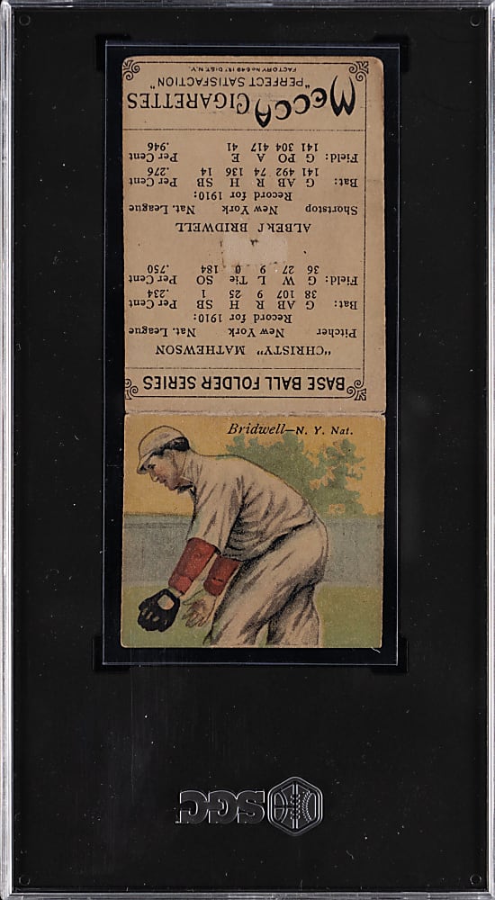 1911 T201 Mecca Double Folders Christy Mathewson/Al Bridwell SGC FAIR 1.5