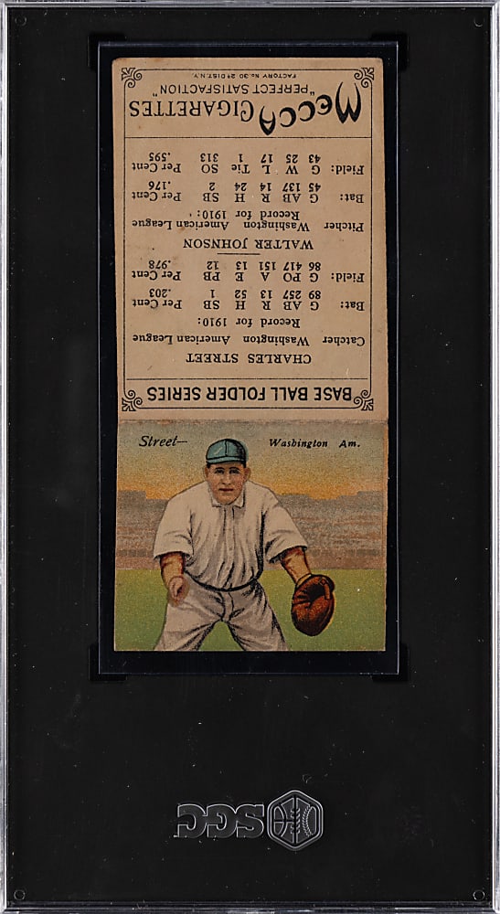 1911 T201 Mecca Double Folders Walter Johnson/Gabby Street SGC VG 3