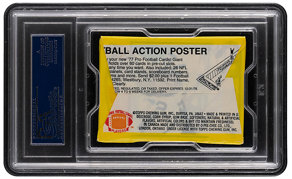1977 Topps Football Unopened Wax Pack PSA NM 7