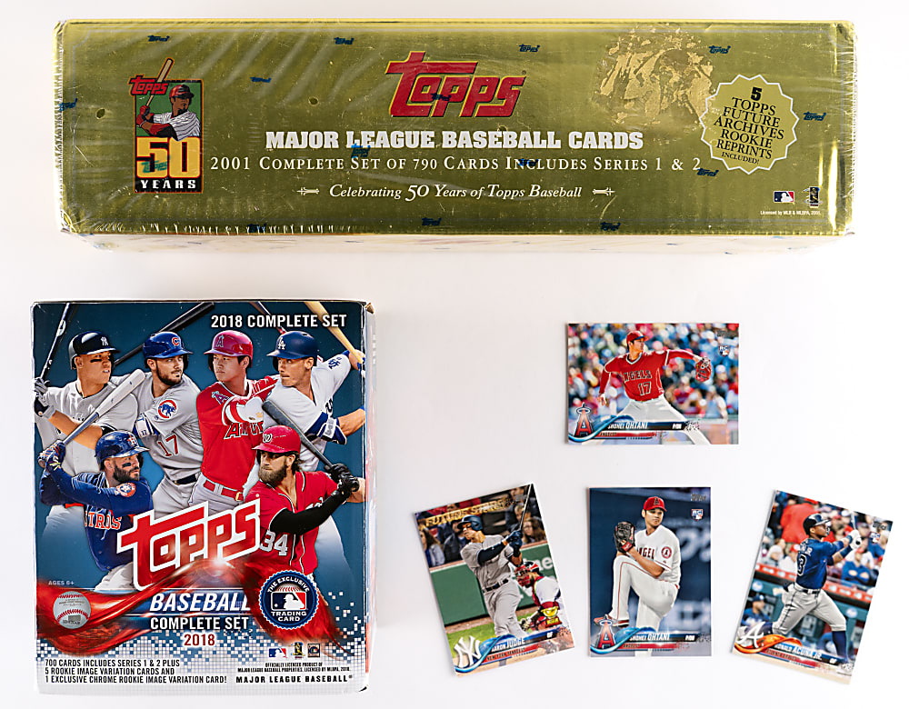 2001 Topps Factory Set & 2018 Topps Retail Complete Set Pair with Shohei Ohtani & Ichiro Suzuki Rookies