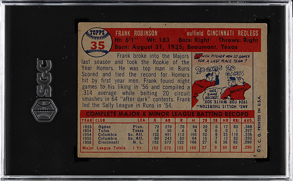 1957 Topps #35 Frank Robinson Rookie SGC EX 5