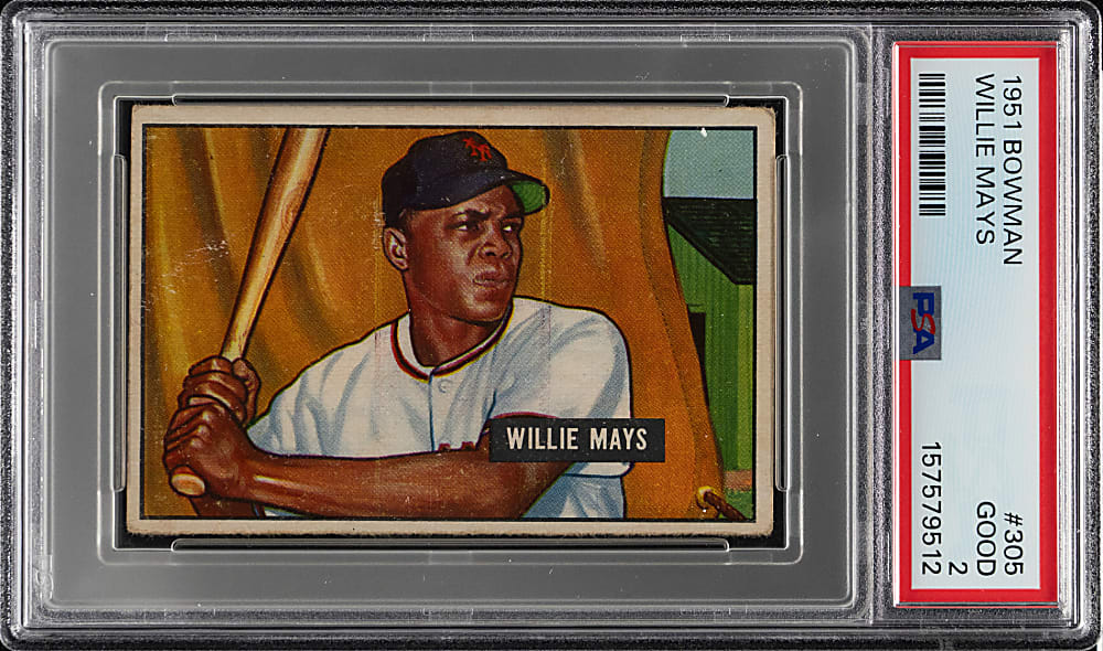 1951 Bowman #305 Willie Mays Rookie High Number PSA GOOD 2