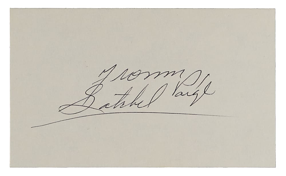 Satchel Paige Signed Index Card with Full JSA LOA