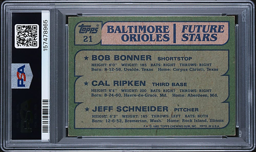 1982 Topps #21 Cal Ripken Jr. Rookie Early Career Signed PSA/DNA Authentic