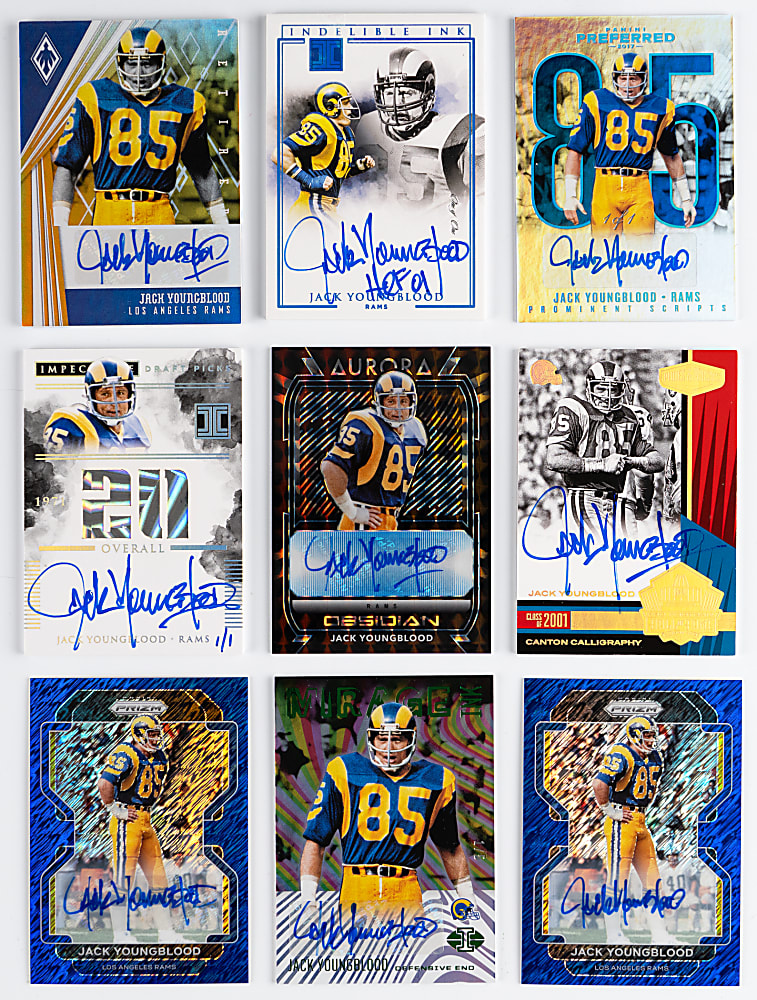 Jack Youngblood Panini Product Certified Autograph Collection (59) with (6) #1/1 & Near Runs