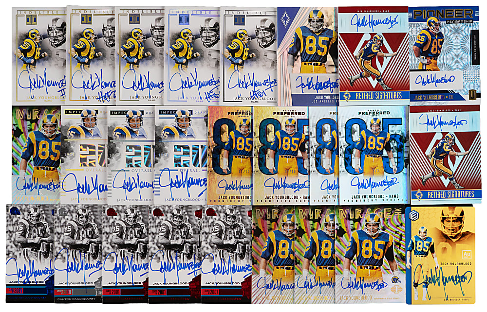 Jack Youngblood Panini Product Certified Autograph Collection (59) with (6) #1/1 & Near Runs