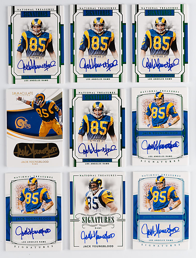 Jack Youngblood Panini Immaculate & National Treasures Certified Autograph Collection (44) with #1/1 & Near Runs