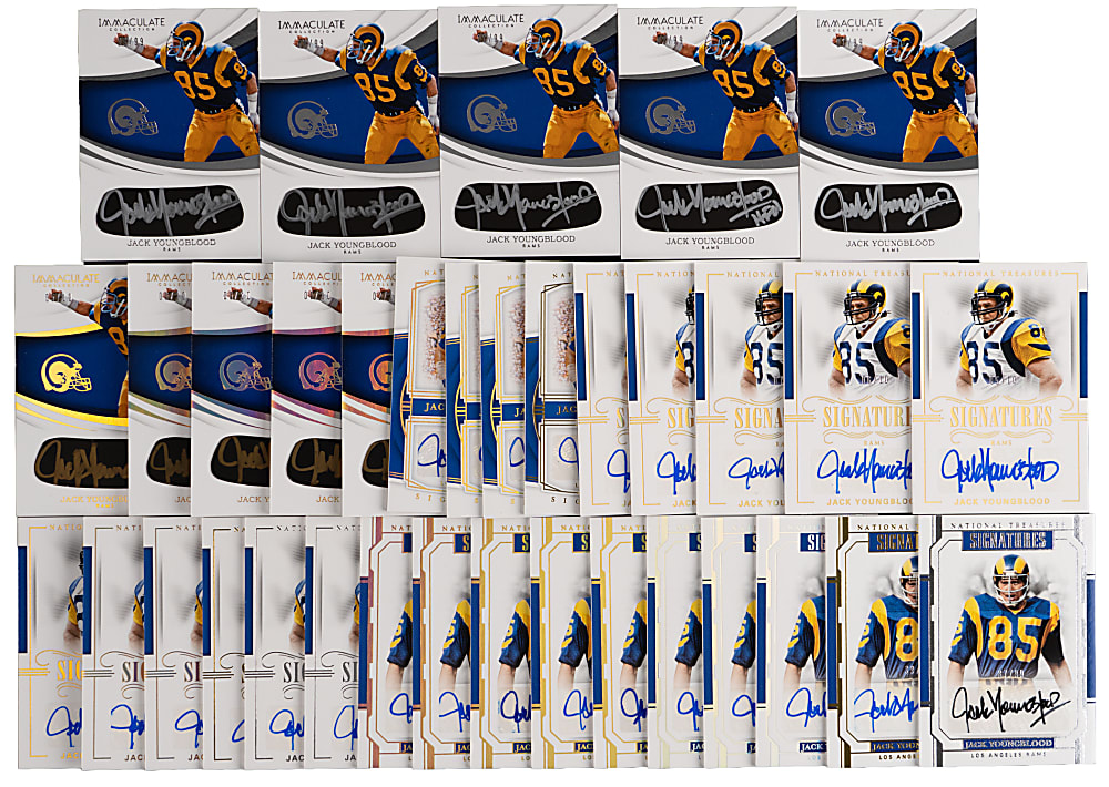 Jack Youngblood Panini Immaculate & National Treasures Certified Autograph Collection (44) with #1/1 & Near Runs