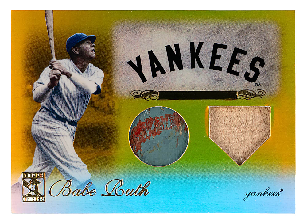 2009 Topps Tribute #1 Babe Ruth Dual Relic Gold Parallel #/25