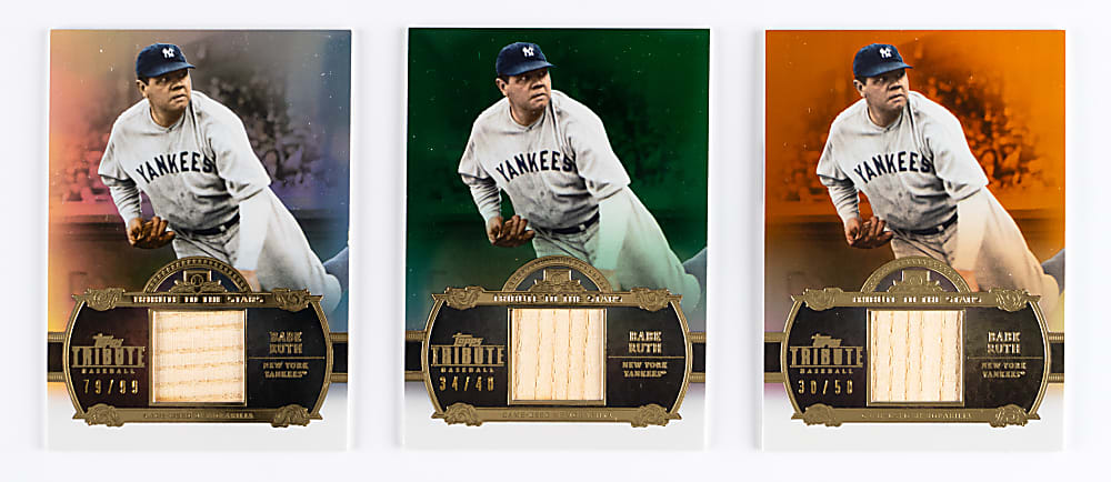 2013 Topps Tribute Babe Ruth To The Stars Relic Trio with Different Parallels