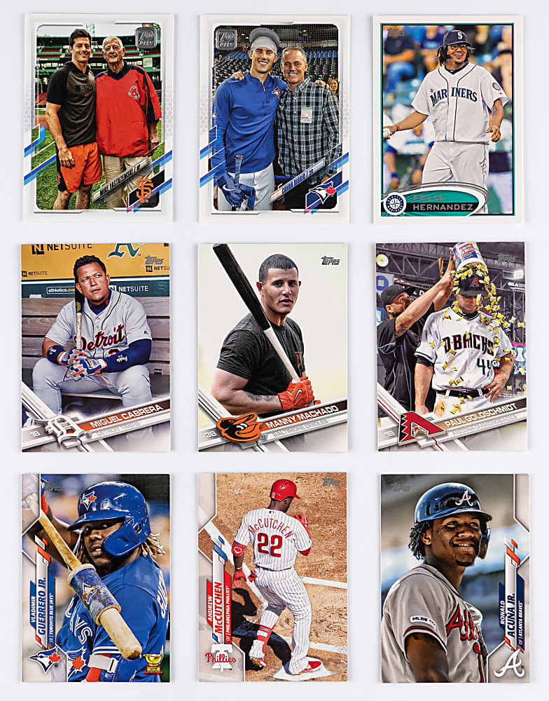 2012-2021 Topps Super Shortprint (SSP)/Ultra Shortprint (SSP) High-End Collection (9) Different with Acuna Jr., Cabrera & Guerrero Jr.