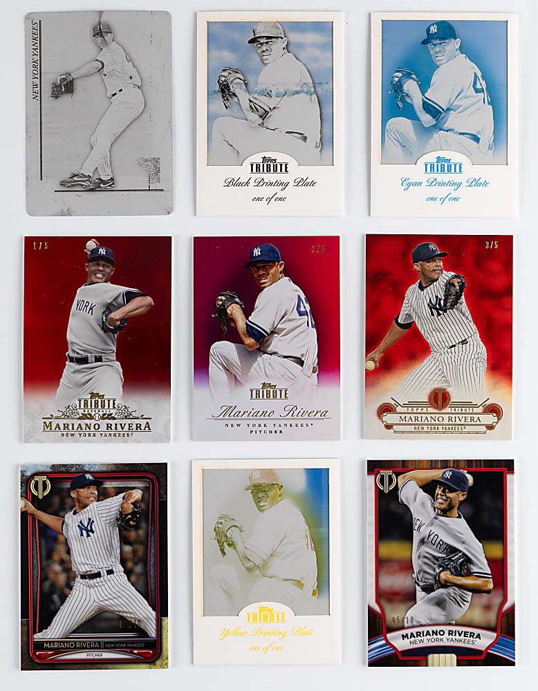 2010-2022 Topps Tribute Mariano Rivera Near Rainbow Set Collection (37) Different with (4) #1/1 Printing Plates