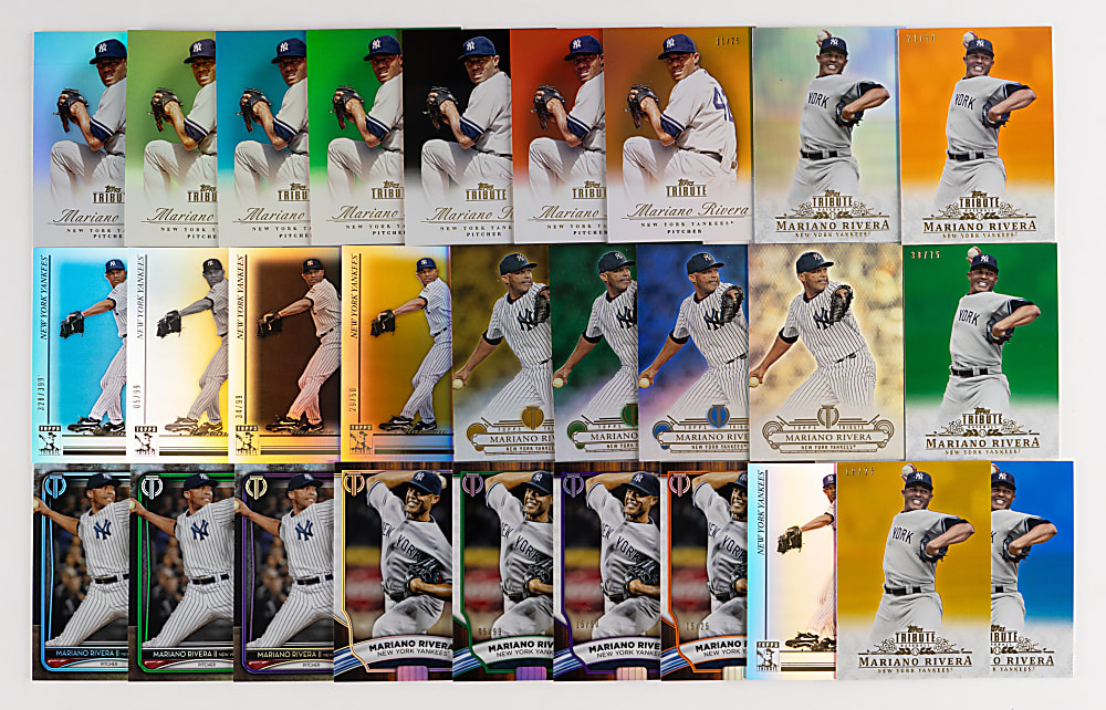 2010-2022 Topps Tribute Mariano Rivera Near Rainbow Set Collection (37) Different with (4) #1/1 Printing Plates