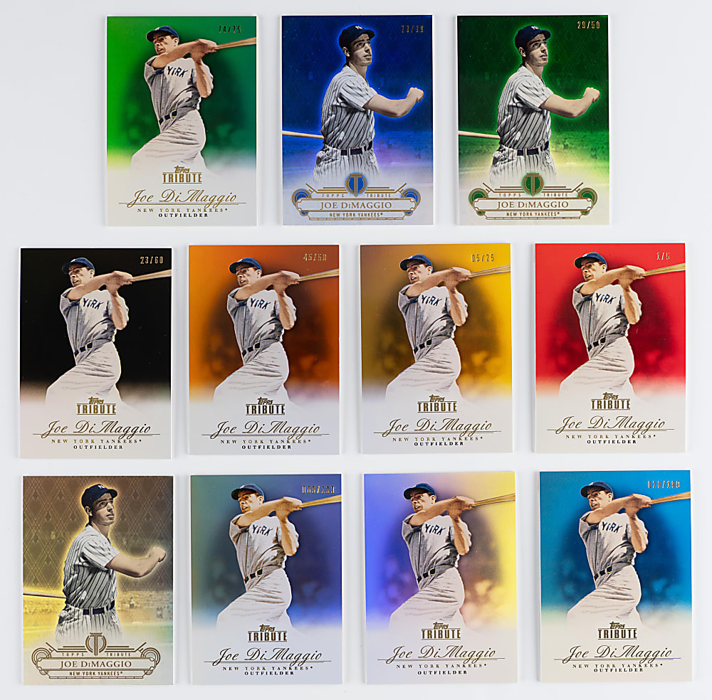 2012 & 2014 Topps Joe DiMaggio Complete/Near Rainbow Set Pair with (4) #1/1 - (17 Total Cards)