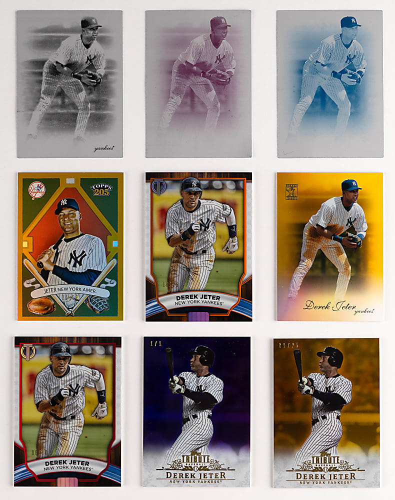 2009-2022 Topps Tribute Derek Jeter Near Rainbow Set Collection (23) Different with (4) #1/1