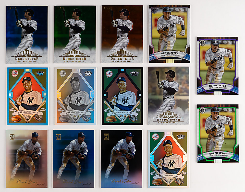 2009-2022 Topps Tribute Derek Jeter Near Rainbow Set Collection (23) Different with (4) #1/1