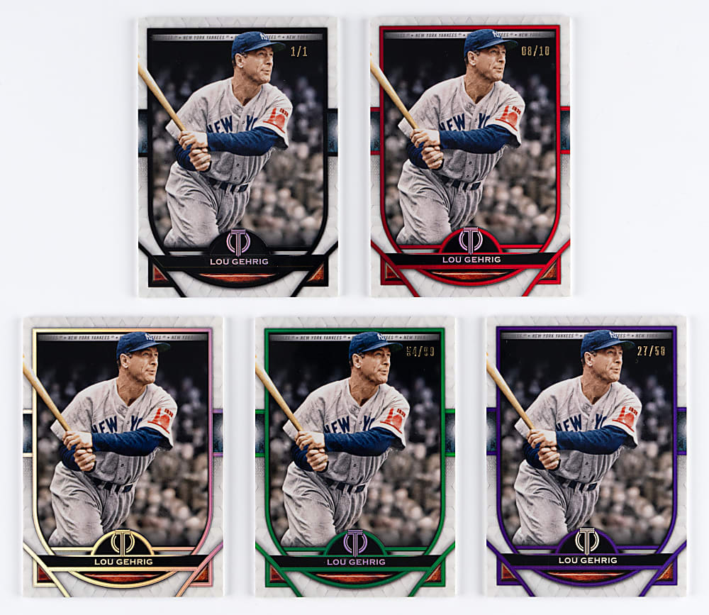 2021 Topps Tribute #3 Lou Gehrig Rainbow Set (5)