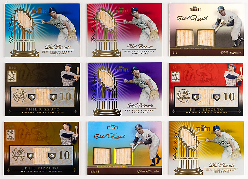 2010-2013 Topps Tribute Phil Rizzuto Relics Complete/Near Rainbow Set Collection (20) Different