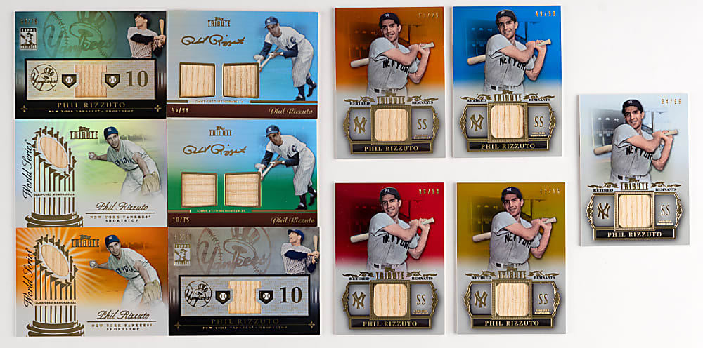 2010-2013 Topps Tribute Phil Rizzuto Relics Complete/Near Rainbow Set Collection (20) Different